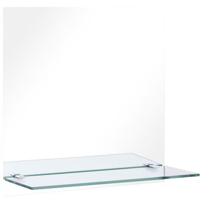 vidaXL Sieninis veidrodis su lentyna, 40x40cm, grūdintas stiklas