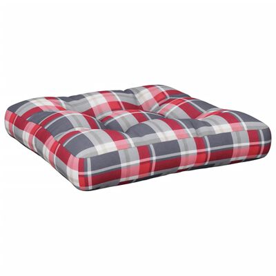 vidaXL Paletės pagalvėlė, raudona, 50x50x12cm, audinys, languota