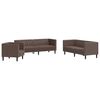 vidaXL Chesterfield sofų komplektas, 3 dalių, rudas, dirbtinė oda