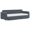 vidaXL Lova su ištraukiama dalimi/stalčiais, pilka, 80x200cm, aksomas