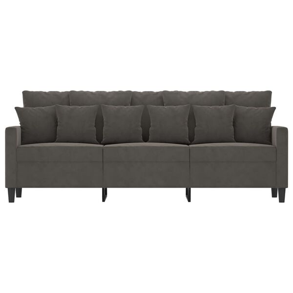 vidaXL Trivietė sofa, tamsiai pilkos spalvos, 180cm, aksomas