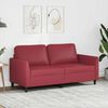 vidaXL Dvivietė sofa, raudonojo vyno spalvos, 140cm, dirbtinė oda