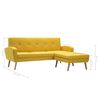 vidaXL L-formos sofa, geltona, 186x136x79 cm, audinio apmušalas
