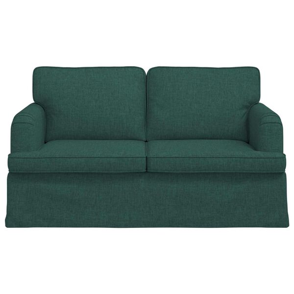 vidaXL Sofa Tamsiai žalia 144 x 80 x 85 cm audinys