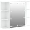 vidaXL Veidrodinė spintelė su LED, balta, 70x16,5x60cm, blizgi