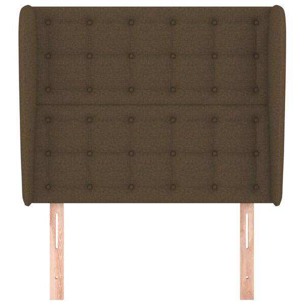 vidaXL Galvūgalis su auselėmis, rudas, 103x23x118/128cm, audinys