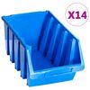 vidaXL Sudedamos sandėliavimo dėžės, 14vnt., mėlynos, plastikas