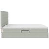 vidaXL Lova su daiktų laikymo vieta ir LED &Scaron;viesiai pilka 200 x 200 cm