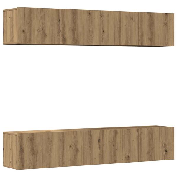 vidaXL 4 dalių sieninis televizoriaus spintelės komplektas