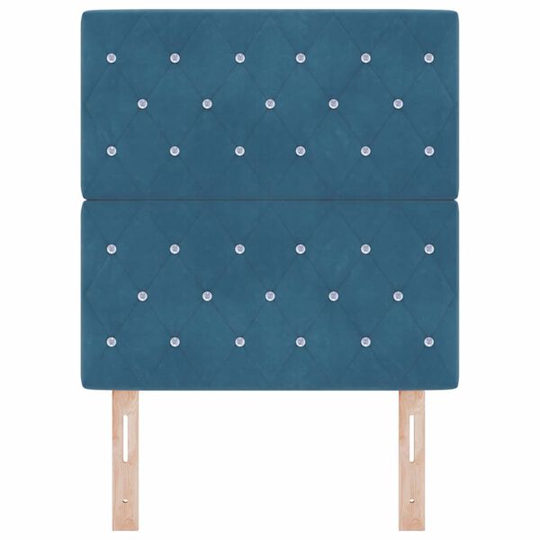 vidaXL Galvūgalis su galvūgalio Tamsiai mėlyna 80 cm Dirbtinė oda