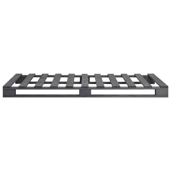 vidaXL Lovos rėmas iš palečių, pilkos sp., 100x200 cm, pušies med. mas.