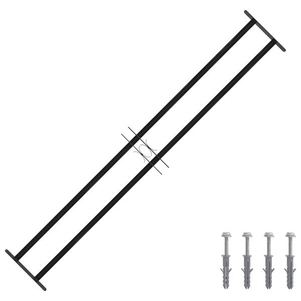 vidaXL Langų grotelės Juoda 176 x 30 cm