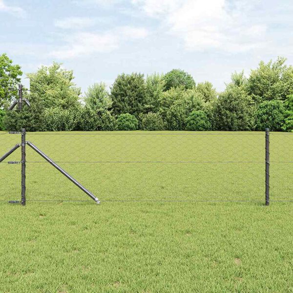 vidaXL Tvorelės stulpas Pilka 10 x 0,6 m (50 mm tinklas)