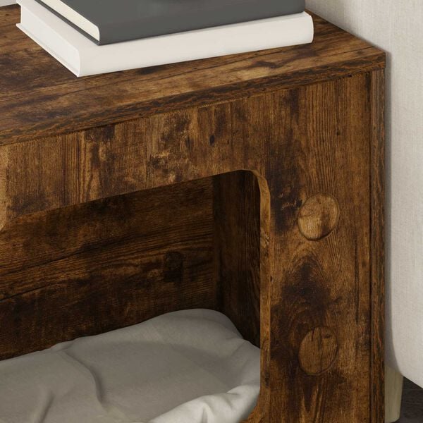 vidaXL Katės namelis Rūkyta ąžuolas 51 x 30 x 52 cm Apdirbta mediena