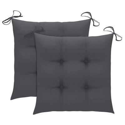 vidaXL Bistro komplektas su antracito pagalvėlėmis, 3 dalių, tikmedis
