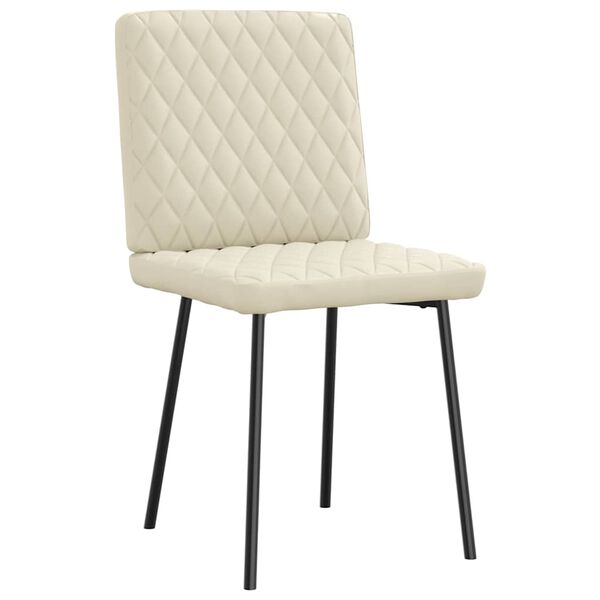 vidaXL Valgomojo kėdės, 4vnt., kreminės spalvos, dirbtinė oda