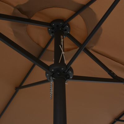 vidaXL Lauko skėtis su aliuminio stulpu, taupe sp., 460x270 cm