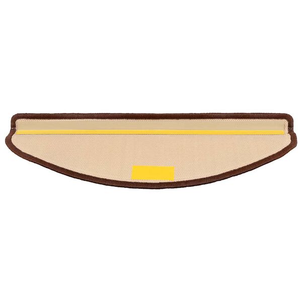 vidaXL Lipnūs laiptų kilimėliai, 15vnt., rudos spalvos, 65x21x4cm