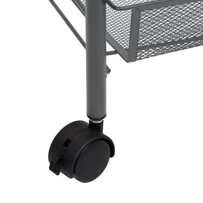 vidaXL Virtuvės vežimėlis, 4 aukštų, pilkas, 46x26x85cm, geležis