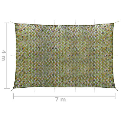 vidaXL Kamufliažinis tinklas su laikymo krepšiu, žalios spalvos, 4x7m
