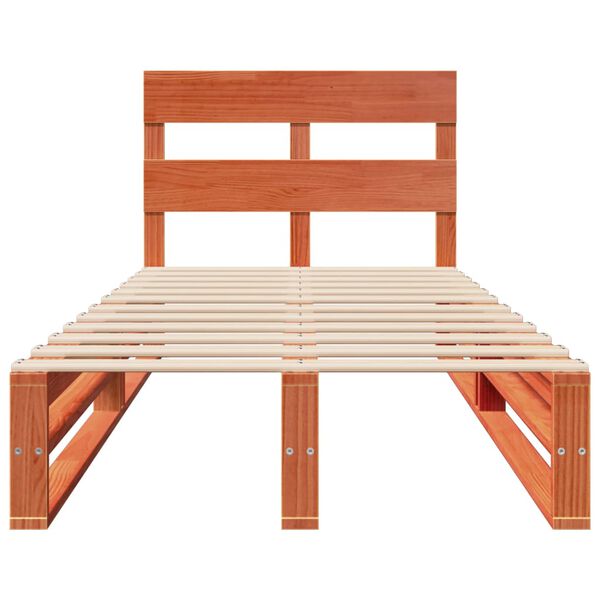 vidaXL Lovos rėmas be čiužinio, va&scaron;ko ruda, 100x200cm, pu&scaron;is