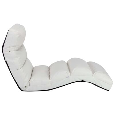 vidaXL Sulankstomas čiužinukas-kėdė, baltos spalvos, dirbtinė oda