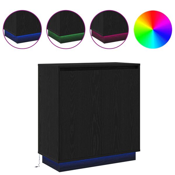 vidaXL Bufetas Juodas ąžuolas 71 x 34.5 x 75 cm Apdirbta mediena