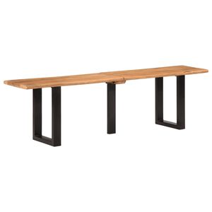 vidaXL Suoliukas, 160cm, akacijos medienos masyvas ir plienas