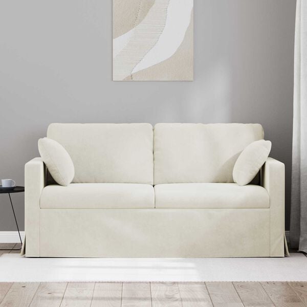 vidaXL Sofa Kreminė 158 x 78 x 80 cm Aksomas