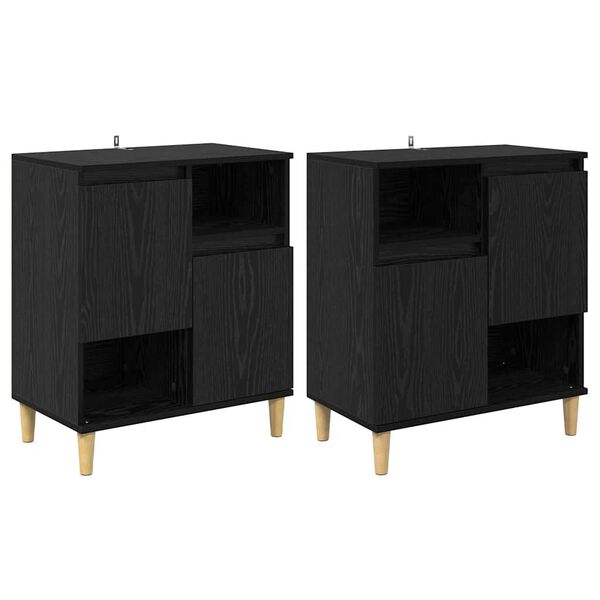 vidaXL &Scaron;oninės lentynos 2 pcs Juodas ąžuolas 60 x 35 x 70 cm