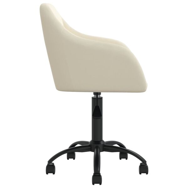 vidaXL Pasukamos valgomojo kėdės, 2vnt., kreminės spalvos, aksomas