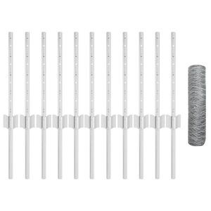 vidaXL Hexagonal Fence with Post 25 x 0,4 m Galvanizuotas plienas