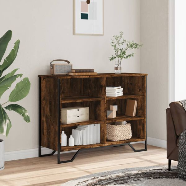 vidaXL Šoninė spintelė, dūminio ąžuolo, 101x35,5x74,5cm, mediena