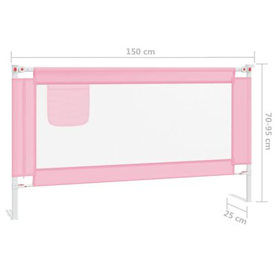 vidaXL Apsauginis turėklas vaiko lovai, rožinis, 150x25cm, audinys