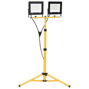 vidaXL LED prožektorius su trikoju, &scaron;altos baltos spalvos, 2x100W