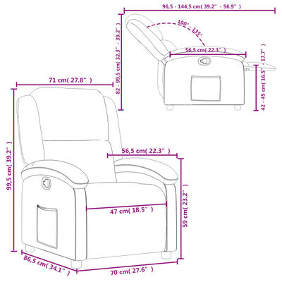 vidaXL Atlošiamas krėslas, juodos spalvos, dirbtinė oda