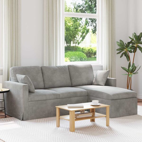 vidaXL Sofa &Scaron;viesiai pilka Bendri matmenys: 198 x 134 cm (P X G x A)