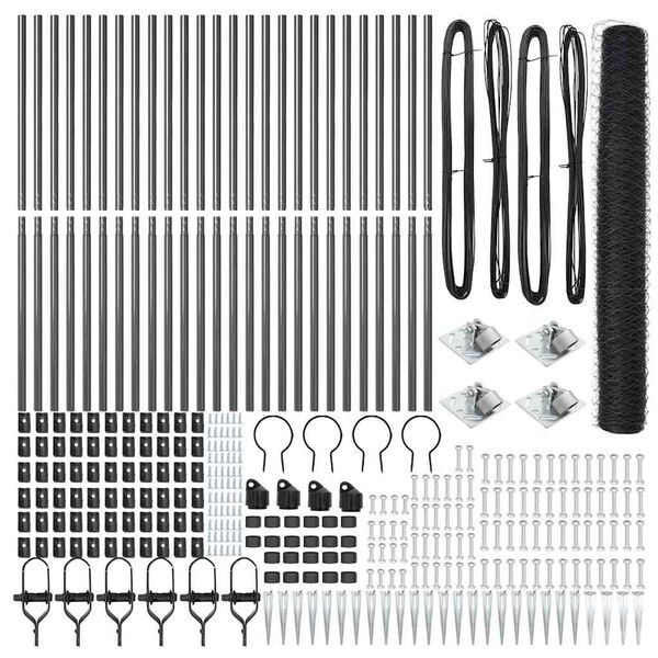 vidaXL Tvorelės stulpas Pilka 50 x 1,4 m (50 mm tinklas)