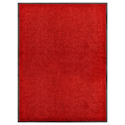 vidaXL Durų kilimėlis, raudonos spalvos, 90x120cm, plaunamas