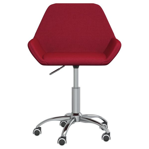 vidaXL Pasukama biuro kėdė, raudonojo vyno spalvos, audinys