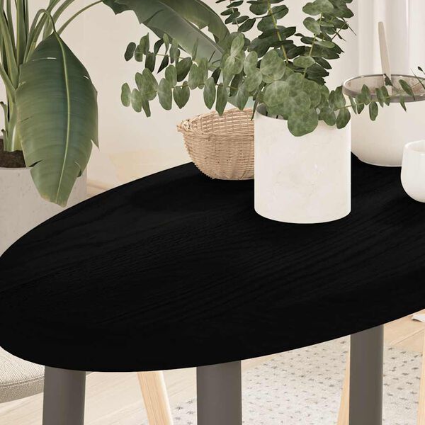 vidaXL Stalvir&scaron;is, tamsiai rudas, 80x40x4 cm, ąžuolo masyvas, ovalo