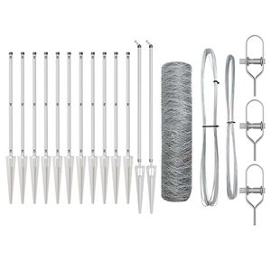 vidaXL Hexagonal Fence with Post 10 x 0,8 m Galvanizuotas plienas