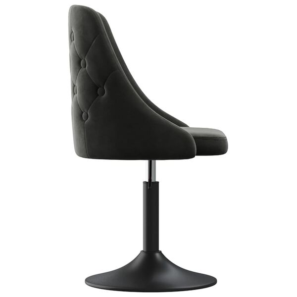 vidaXL Valgomojo kėdės, 2vnt., tamsiai pilkos spalvos, aksomas