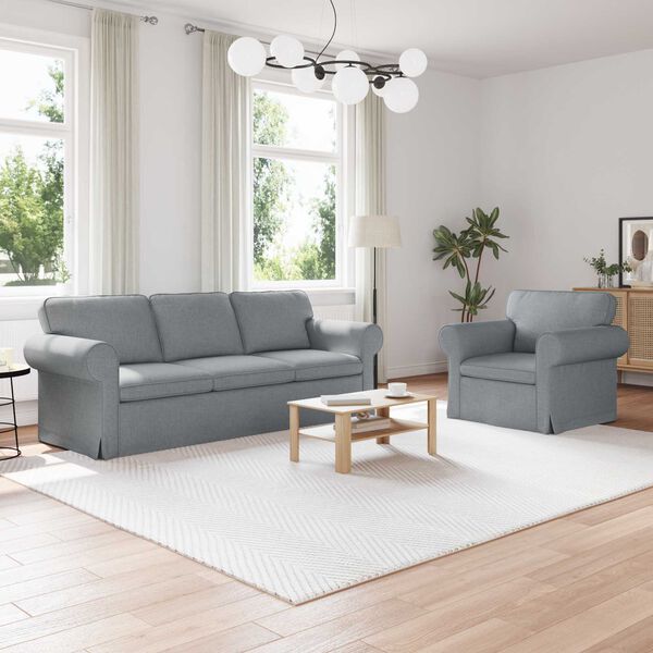 vidaXL Sofa 180cm 2 pcs &Scaron;viesiai pilka Metalas