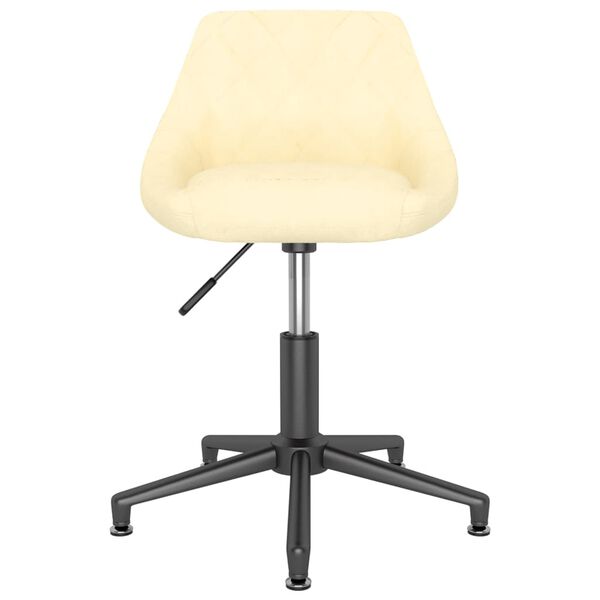 vidaXL Pasukamos valgomojo kėdės, 2vnt., kreminės spalvos, aksomas