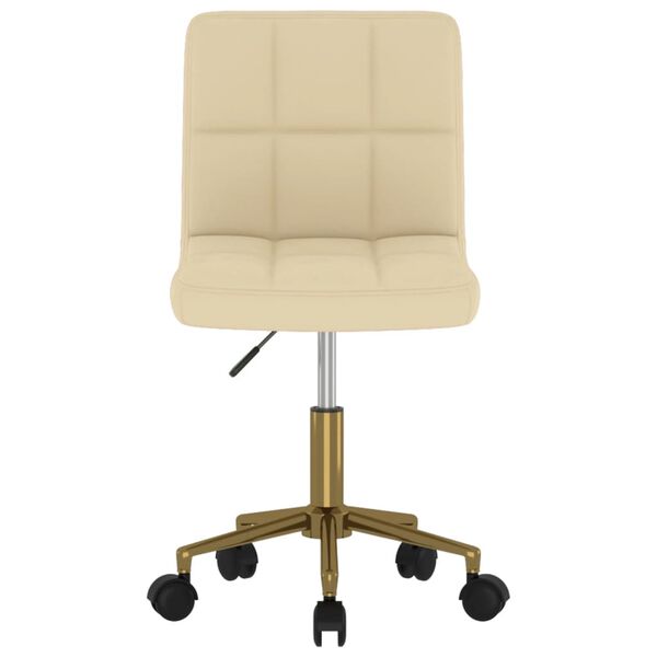 vidaXL Pasukamos valgomojo kėdės, 2vnt., kreminės spalvos, aksomas