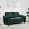 vidaXL Dvivietė sofa, tamsiai žalios spalvos, 120cm, aksomas