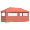 vidaXL Išskleidžiama proginė palapinė su 3 sienomis, terakota