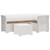 vidaXL 4 Vietų Sodo Sofa su Pagalvėlėmis Ratanų Imitacija PP Balta
