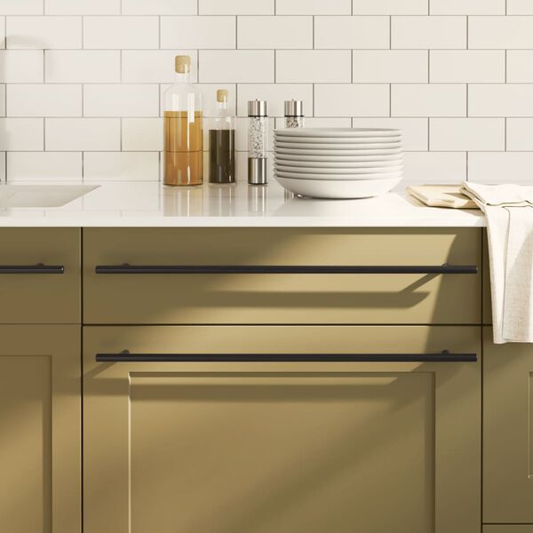 vidaXL Spintelės rankenėlės, 10vnt., juodos, nerūdijantis plienas